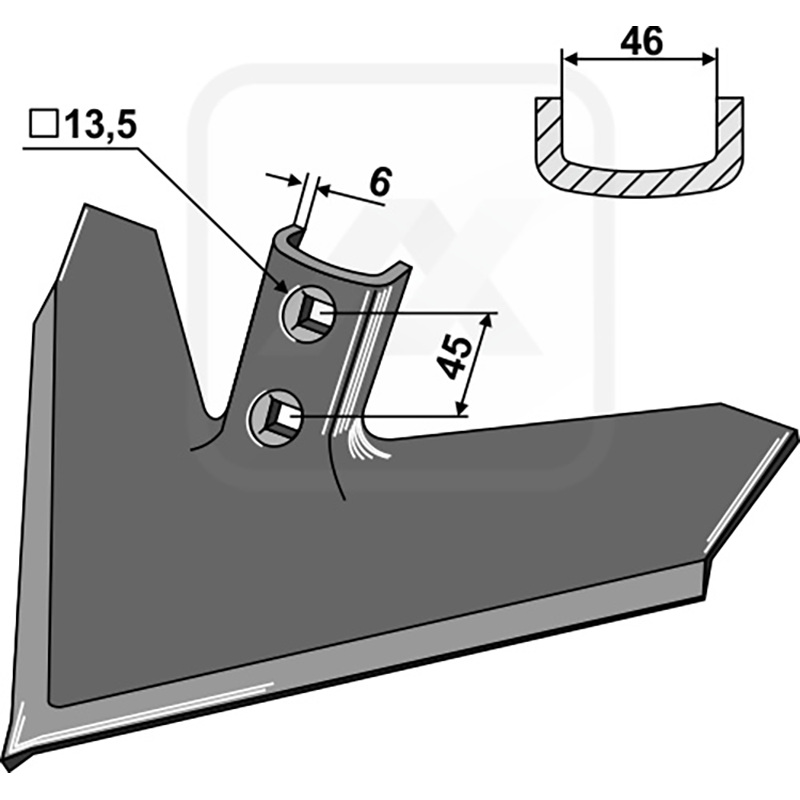 Landwirtschaft Bodenbearbeitung Grubber Schare & Leitbleche Gänsefussschar 330 x 6 John Deere|Jean de Bru