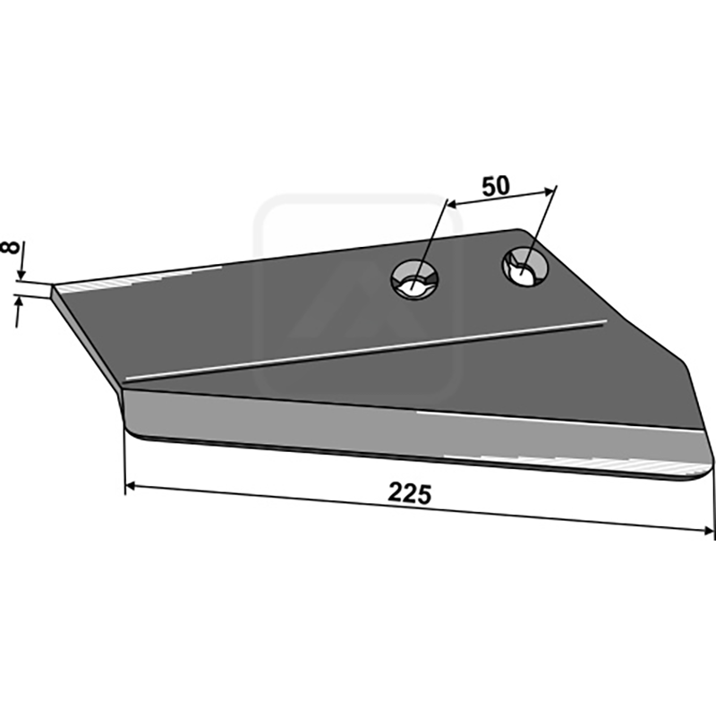 Landwirtschaft Bodenbearbeitung Grubber Schare & Leitbleche Ersatzflügel für Flügelschar, rechts Rau|Sicam