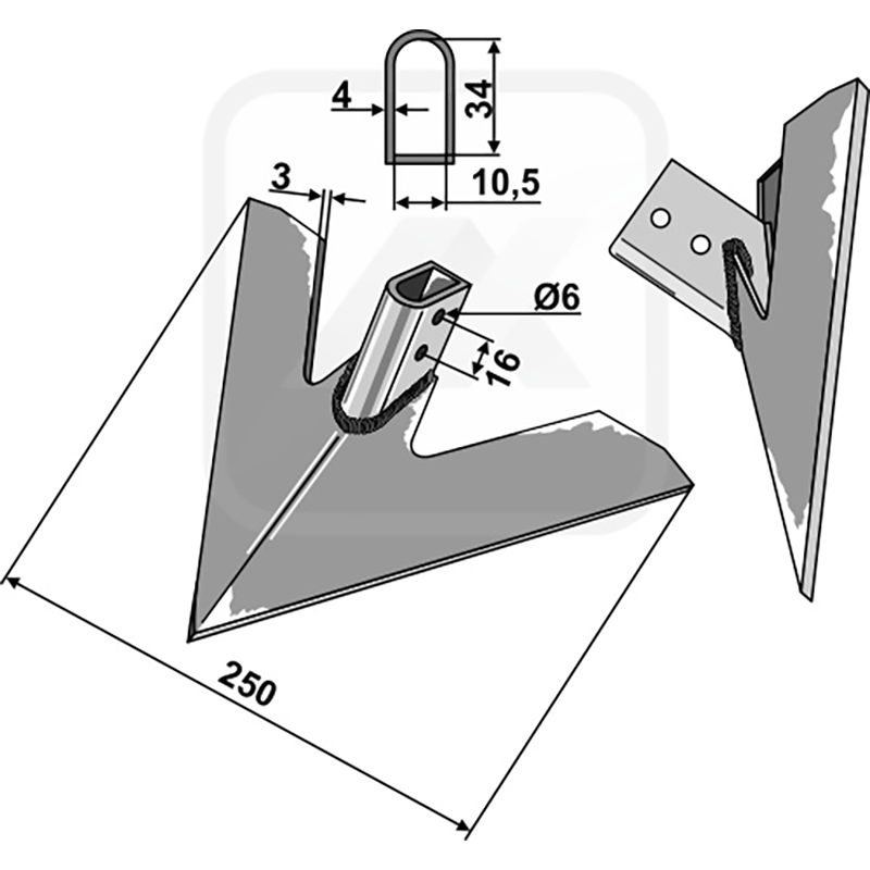 Landwirtschaft Bodenbearbeitung Grubber Schare & Leitbleche Gänsefussschar Hatzenbichler