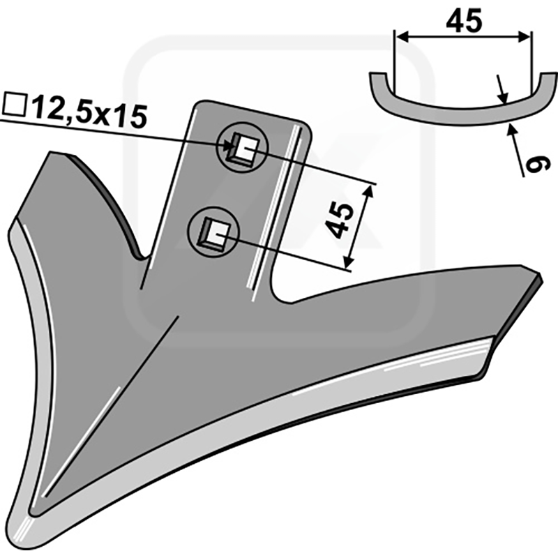 Landwirtschaft Bodenbearbeitung Grubber Schare & Leitbleche Flügelschar (gebogen) 