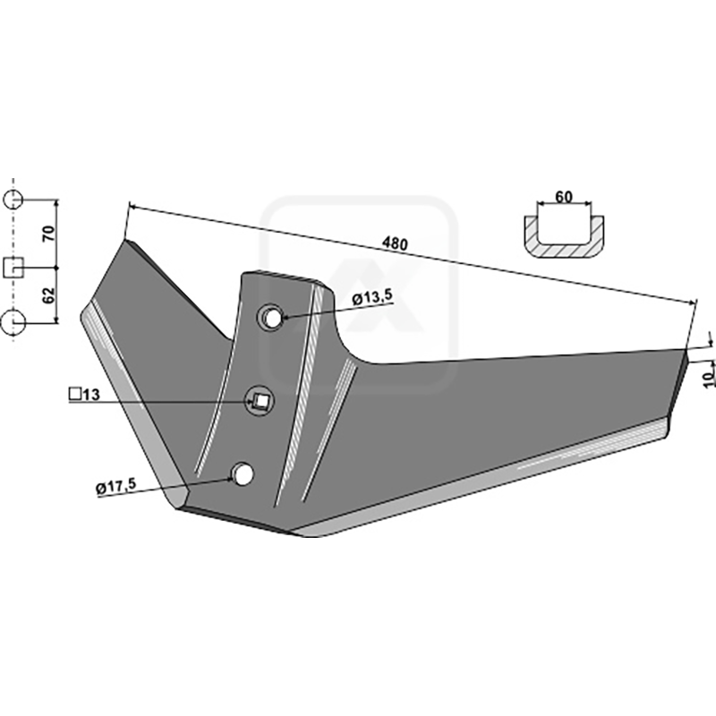 Landwirtschaft Bodenbearbeitung Grubber Schare & Leitbleche Flügelschar Galaxis