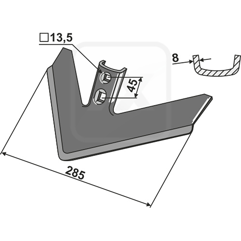 Landwirtschaft Bodenbearbeitung Grubber Schare & Leitbleche Gänsefussschar 285mm Strom|Bednar|Maschio