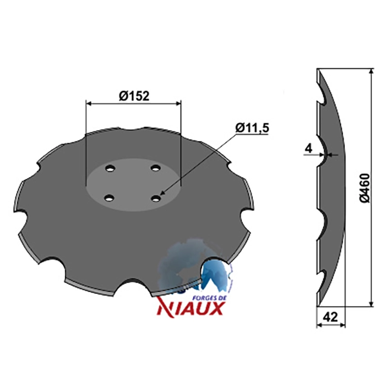 Landwirtschaft Bodenbearbeitung Scheibeneggen Scheibe mit flachem Ansatz gezackt Amazone / BBG|Niaux