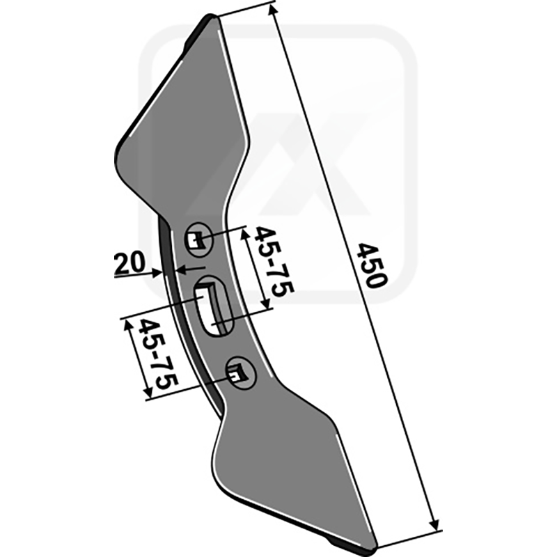 Landwirtschaft Bodenbearbeitung Grubber Schare & Leitbleche Doppelherzschar 45-75