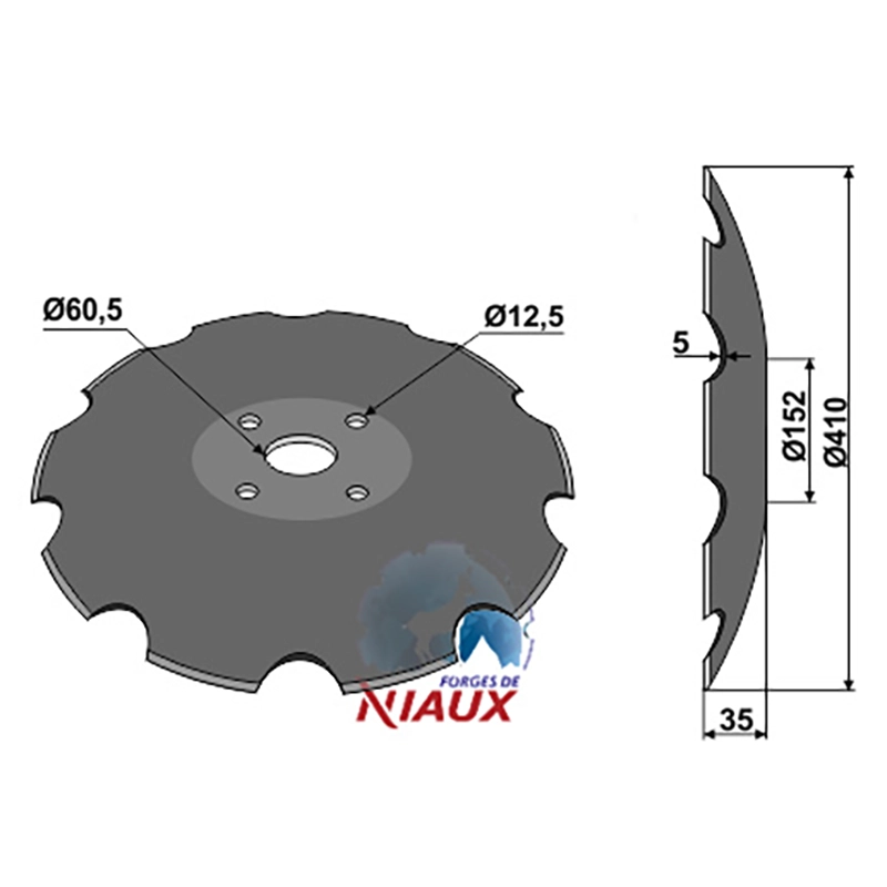 Landwirtschaft Bodenbearbeitung Scheibeneggen Scheibe mit flachem Ansatz gezackt Niaux