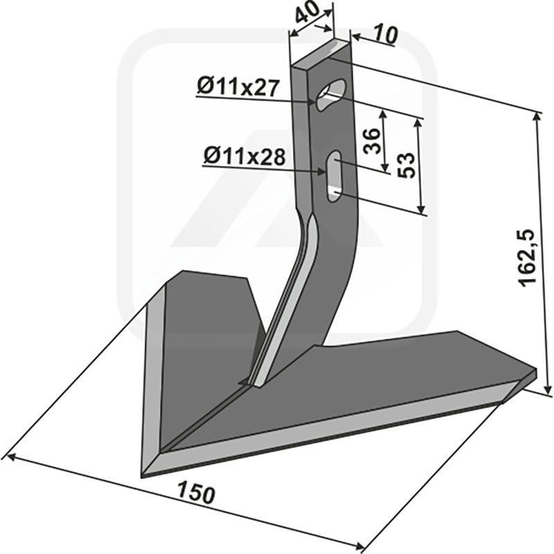 Landwirtschaft Bodenbearbeitung Grubber Schare & Leitbleche Flügelschar 150mm Monosem|Carré