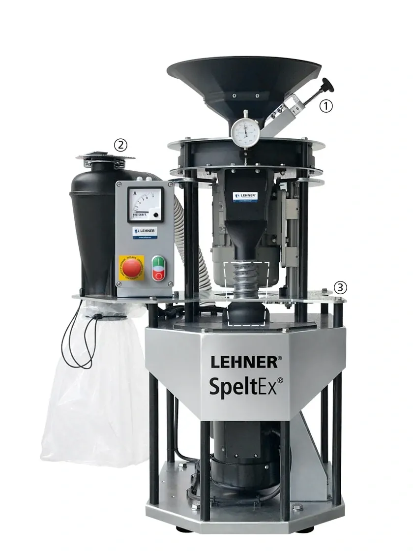 Lehner SpeltEx ® Probenentspelzer/Schälmühle mit Aspiration 73504