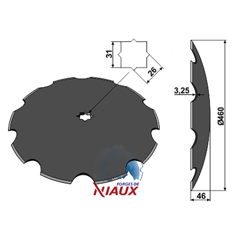 Landwirtschaft Bodenbearbeitung Scheibeneggen Scheibe gezackt Niaux