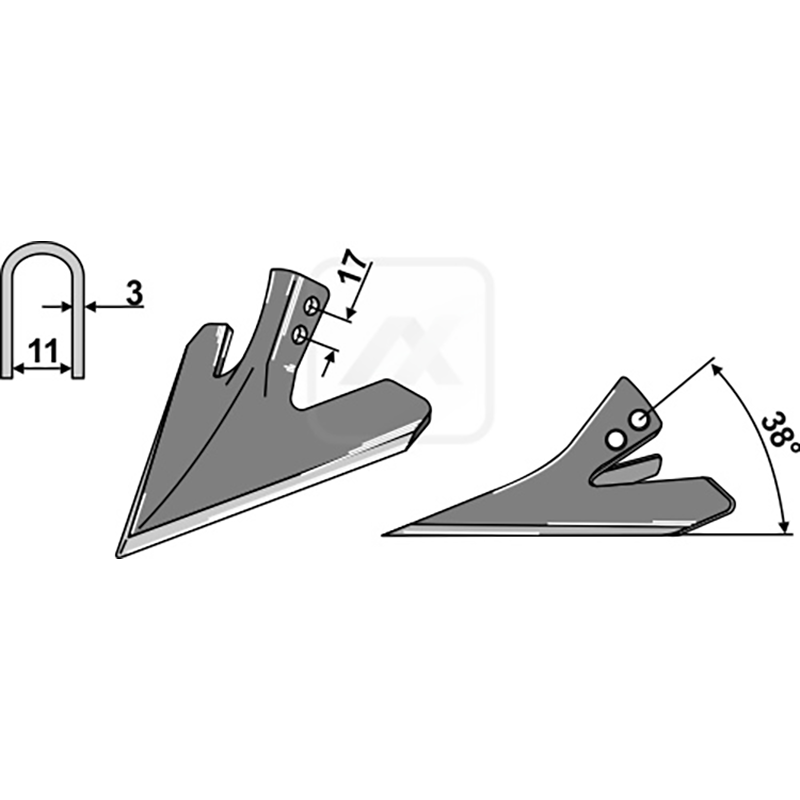 Landwirtschaft Bodenbearbeitung Grubber Schare & Leitbleche Hackschar Rau|Heywang