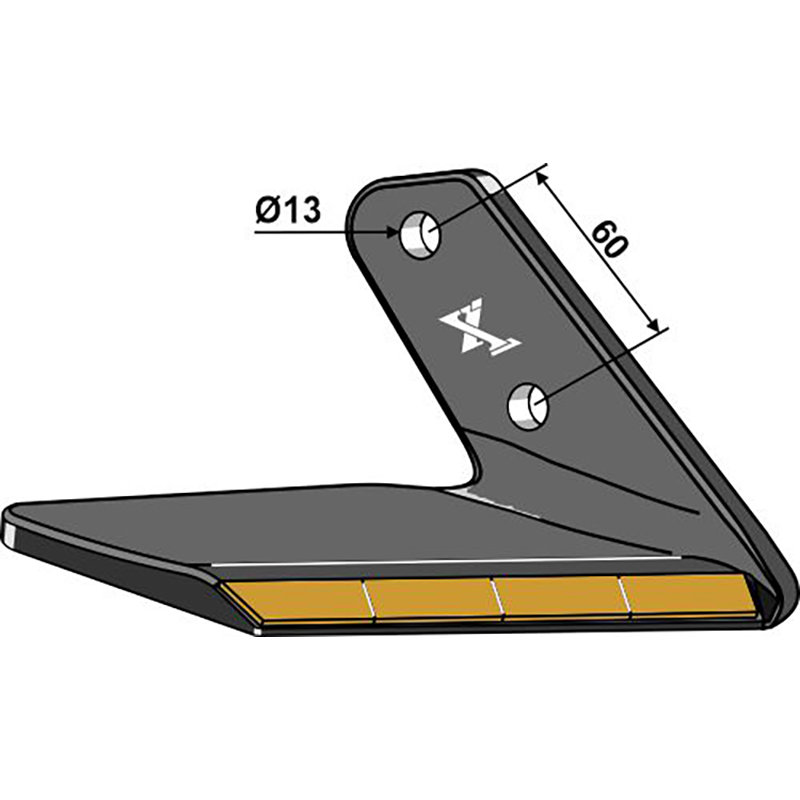 Landwirtschaft Bodenbearbeitung Grubber Schare & Leitbleche Ersatzflügel Hartmetall - rechts