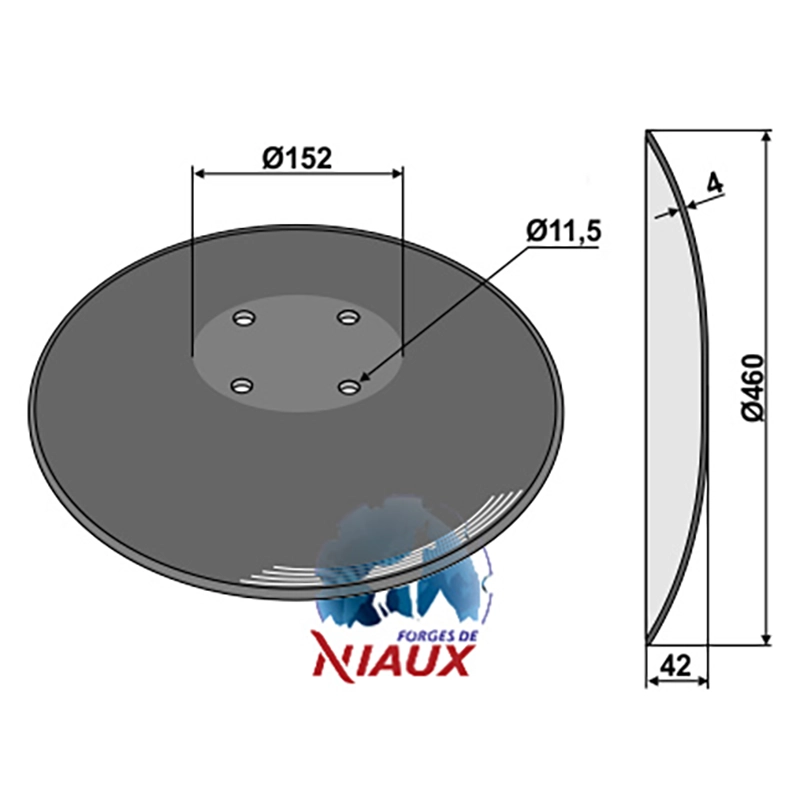Landwirtschaft Bodenbearbeitung Scheibeneggen Scheibe mit flachem Ansatz glatt Amazone / BBG|Niaux