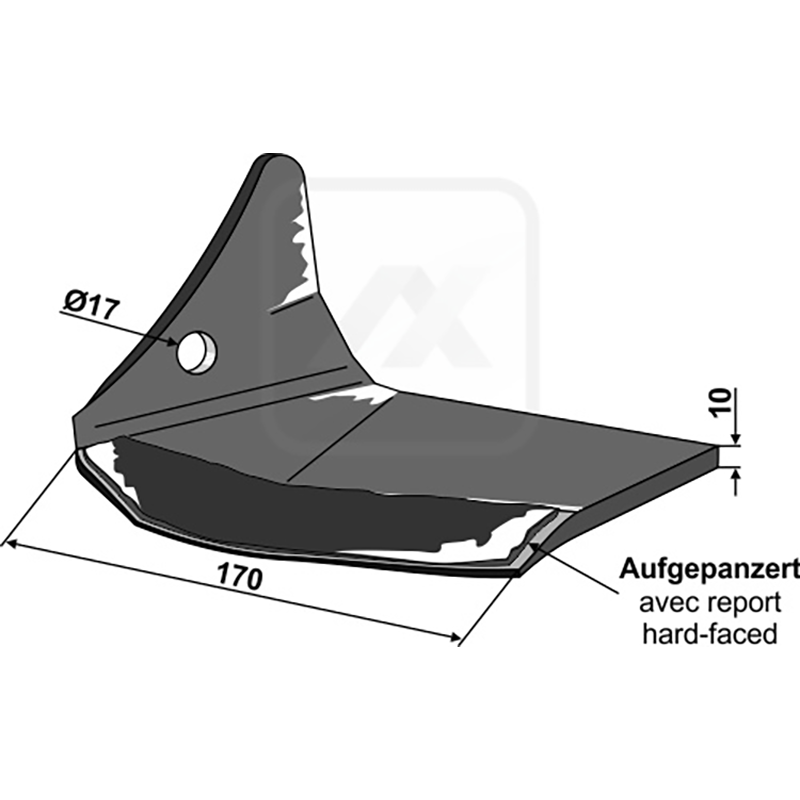 Landwirtschaft Bodenbearbeitung Grubber Schare & Leitbleche Flügelschar - links Pöttinger