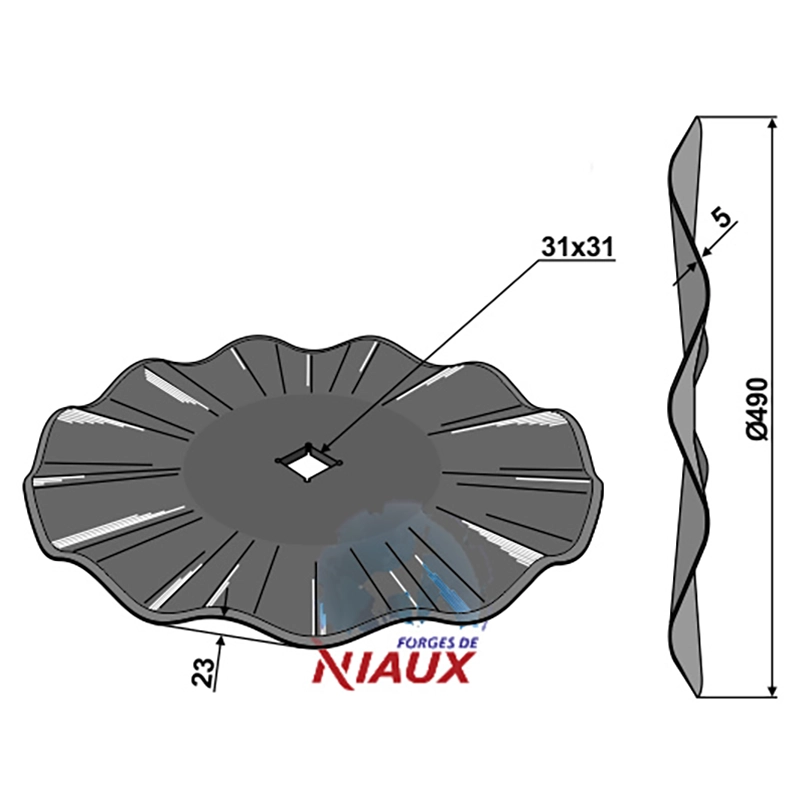Landwirtschaft Bodenbearbeitung Scheibeneggen Scheibe gewellt Niaux