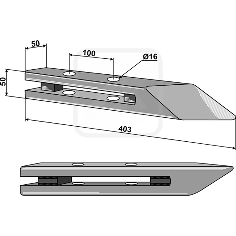 Landwirtschaft Bodenbearbeitung Grubber Schare & Leitbleche Bison-Scharspitze - Linke Ausführung 