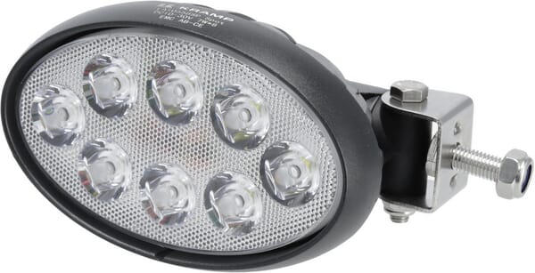 Kramp Arbeitsscheinwerfer LED, 56W, 5320lm, oval, 10/30V, 160x129x68mm, Deutsch Stecker, Spot, 8 LED's LA10558SP