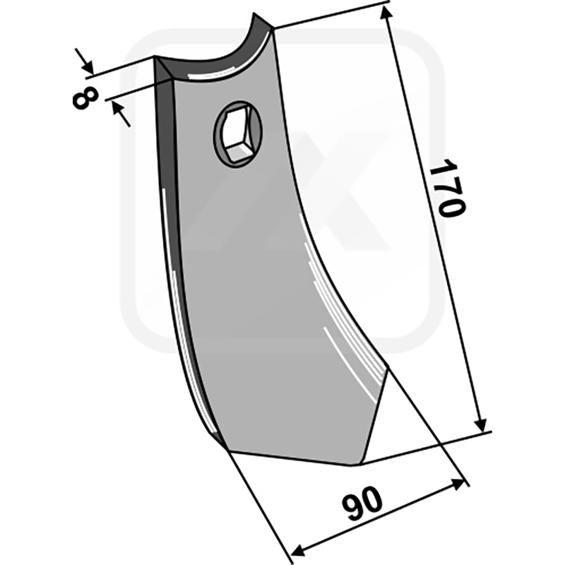 Landwirtschaft Bodenbearbeitung Grubber Schare & Leitbleche Schar 90mm Marsk-Stig