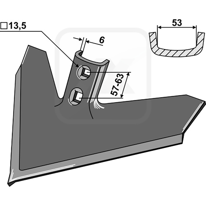 Landwirtschaft Bodenbearbeitung Grubber Schare & Leitbleche Gänsefussschar 420 x 6 John Deere|Case IH
