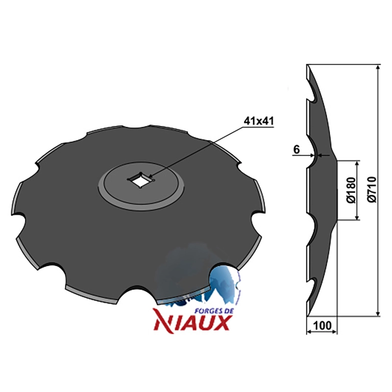 Landwirtschaft Bodenbearbeitung Scheibeneggen Scheibe mit flachem Ansatz gezackt Agrometall