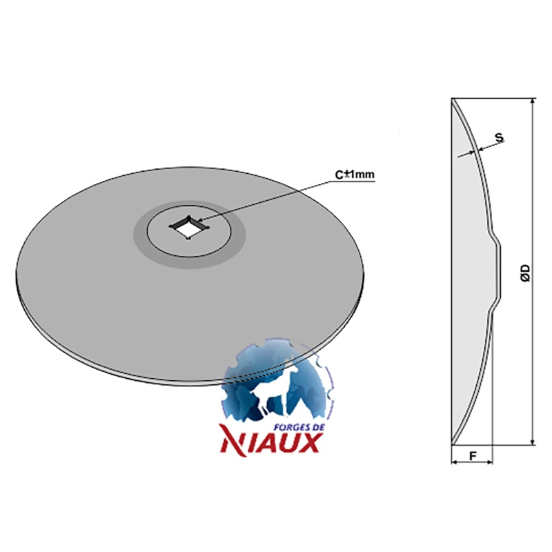Landwirtschaft Bodenbearbeitung Scheibeneggen Scheibe mit flachem Ansatz glatt Niaux