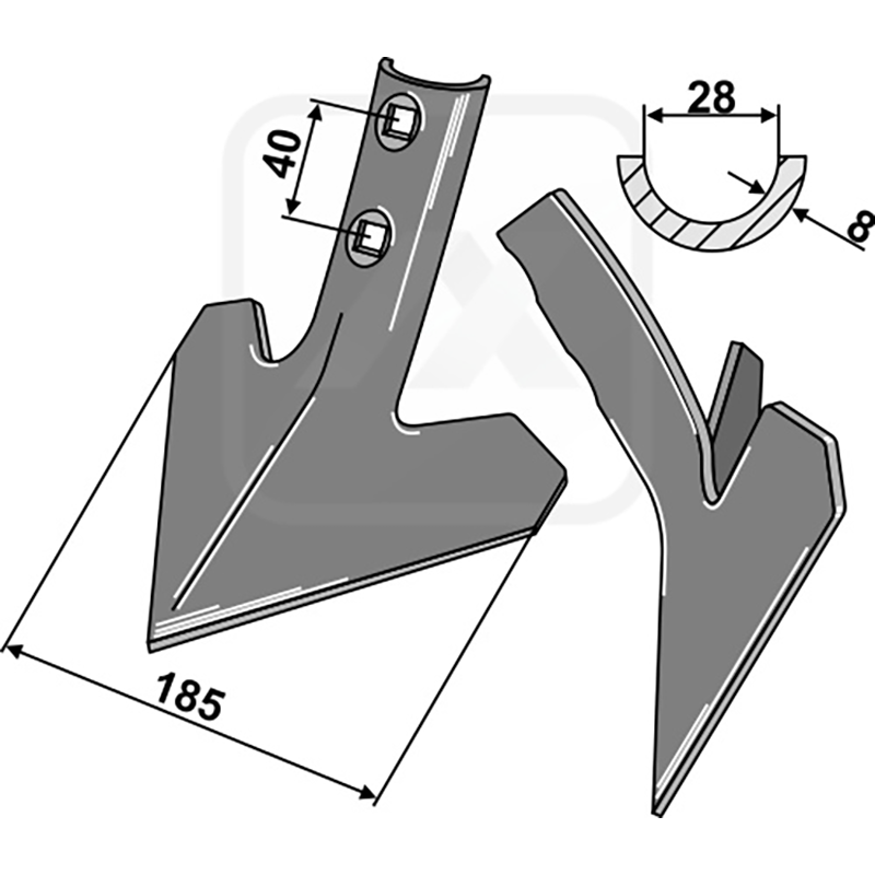 Landwirtschaft Bodenbearbeitung Grubber Schare & Leitbleche Gänsefussschar Kongskilde