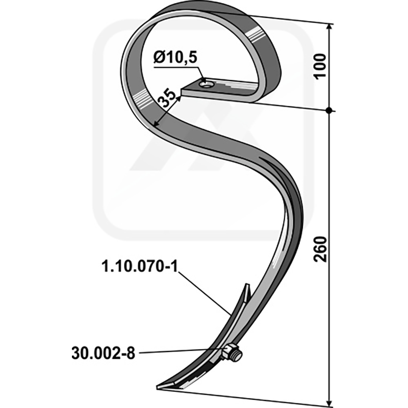 Landwirtschaft Bodenbearbeitung Grubber Schare & Leitbleche Garezinken mit schar 
