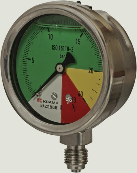 Manometer Ø63mm 0-20-40-60 1/4" BSP  Anschluss unten MA632060E