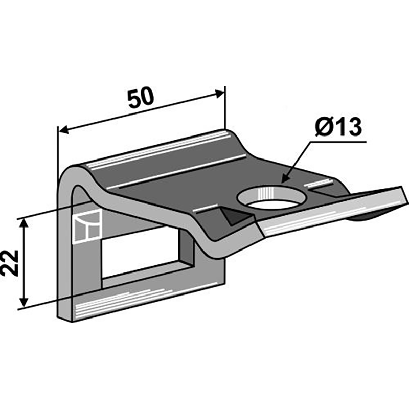 Landwirtschaft Bodenbearbeitung Grubber Schare & Leitbleche Halter für Zinken 32 x 10