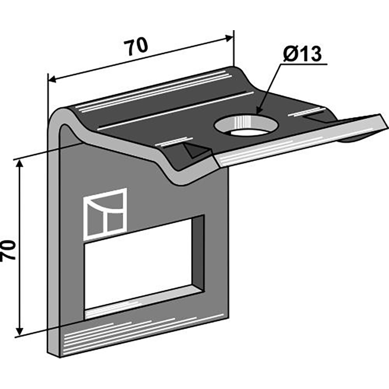 Landwirtschaft Bodenbearbeitung Grubber Schare & Leitbleche Halter für Zinken 45 x 12 mit Verstärkungsfeder 45 x 10