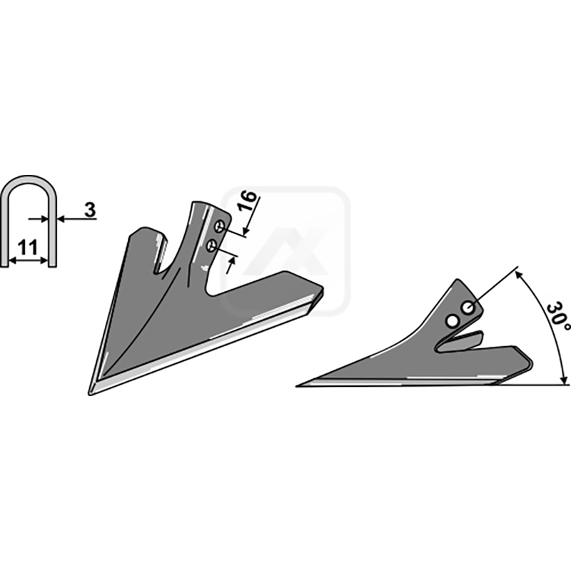 Landwirtschaft Bodenbearbeitung Grubber Schare & Leitbleche Hackschar Einböck|Schmotzer