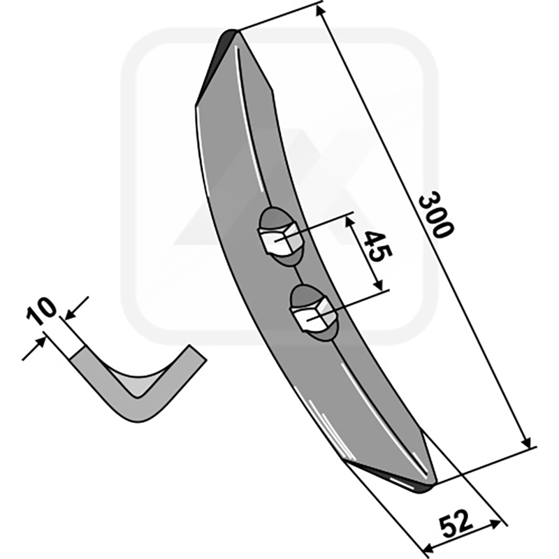 Landwirtschaft Bodenbearbeitung Grubber Schare & Leitbleche Schar 300mm Köckerling|Einböck