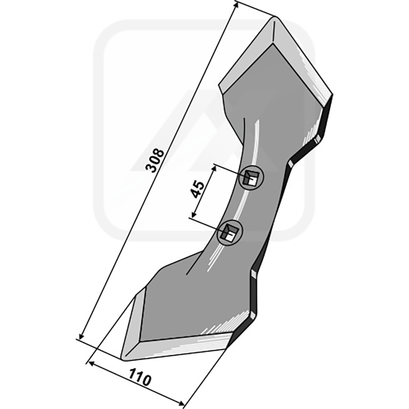 Landwirtschaft Bodenbearbeitung Grubber Schare & Leitbleche Schar K31 - 6mm Doublet-Record|Kongskilde|HE-VA