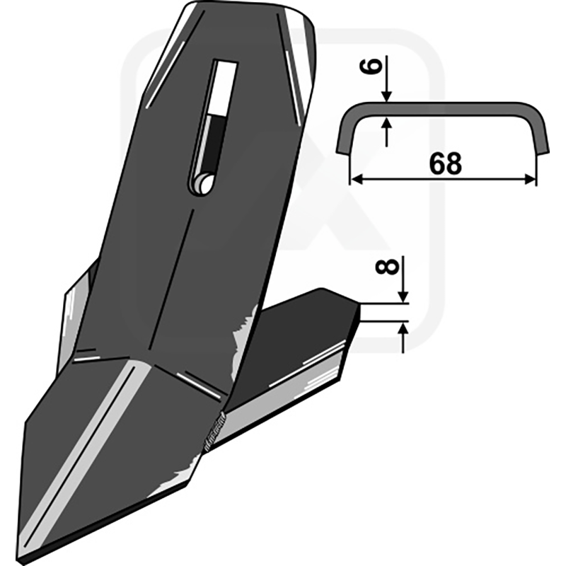 Landwirtschaft Bodenbearbeitung Grubber Schare & Leitbleche Schnell-Wechsel-Schar - 180mm Bourgault