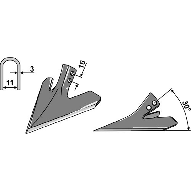 Landwirtschaft Bodenbearbeitung Grubber Schare & Leitbleche Hackschar Hatzenbichler