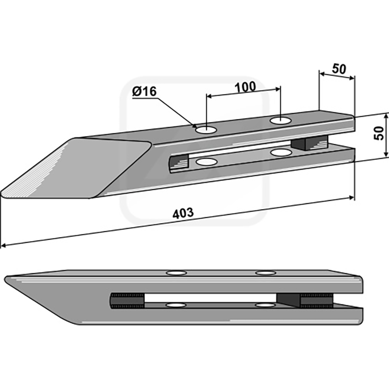 Landwirtschaft Bodenbearbeitung Grubber Schare & Leitbleche Bison-Scharspitze - Rechte Ausführung 