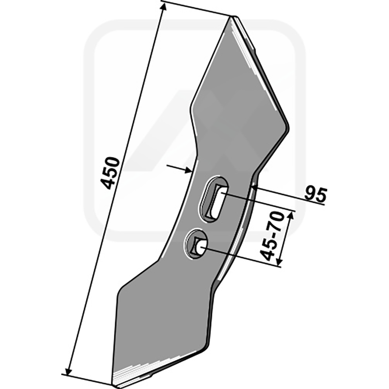 Landwirtschaft Bodenbearbeitung Grubber Schare & Leitbleche Doppelherzschar  44-76