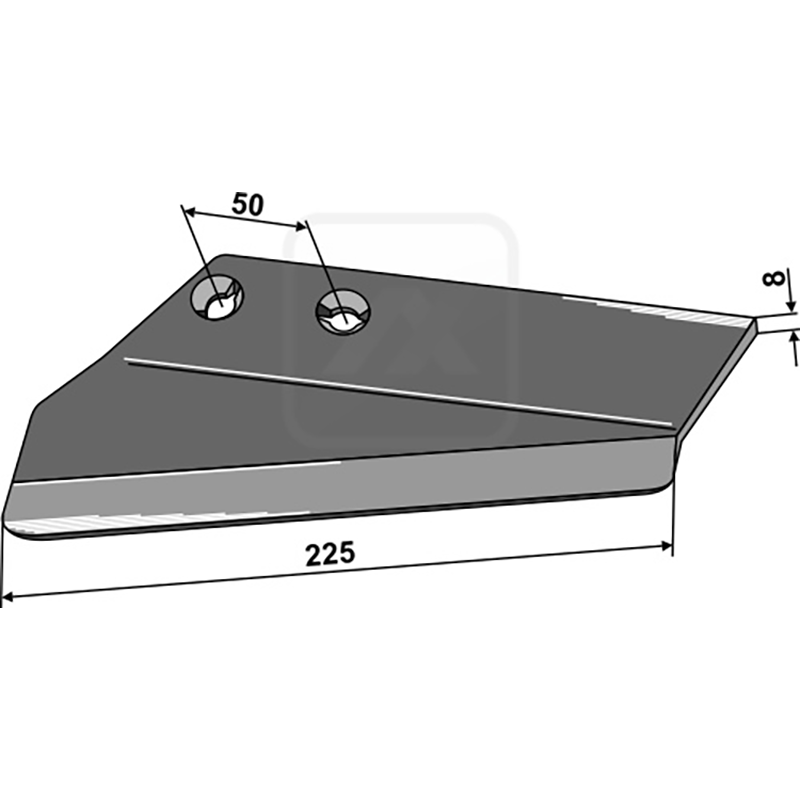 Landwirtschaft Bodenbearbeitung Grubber Schare & Leitbleche Ersatzflügel für Flügelschar, links Rau|Sicam