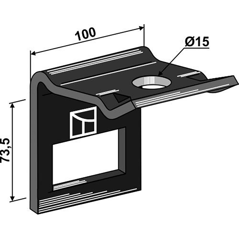 Landwirtschaft Bodenbearbeitung Grubber Schare & Leitbleche Halter für Zinken 70 x 12