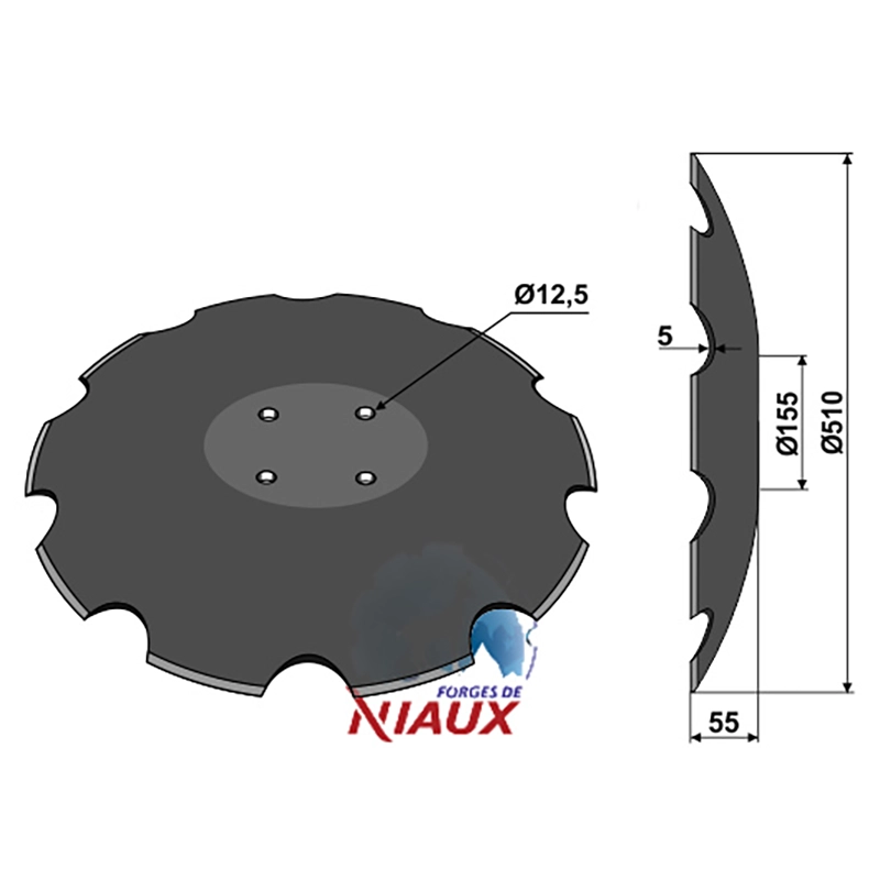 Landwirtschaft Bodenbearbeitung Scheibeneggen Scheibe mit flachem Ansatz gezackt Kerner