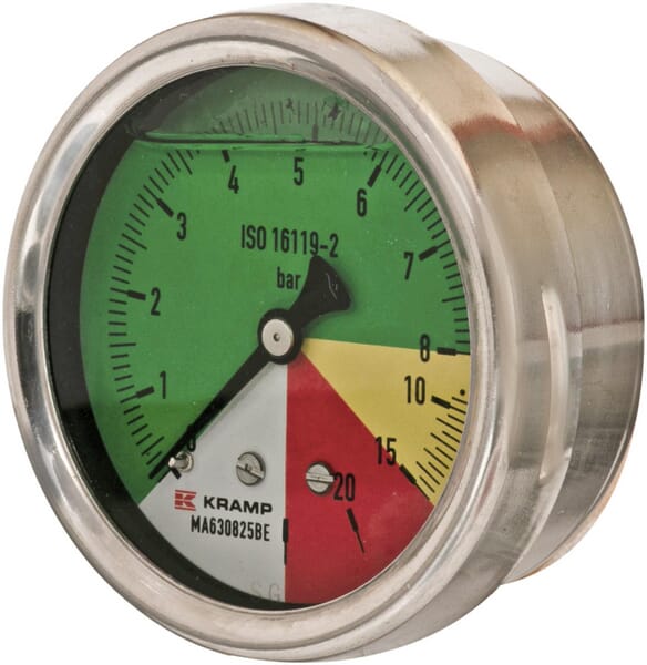 Manometer Ø63mm 0-8-15-25 1/4" BSP  Anschluss rückseitig MA630825BE