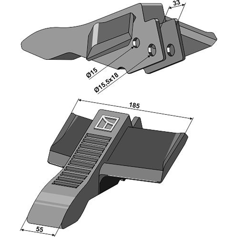 Landwirtschaft Bodenbearbeitung Grubber Schare & Leitbleche Scharspitze Case