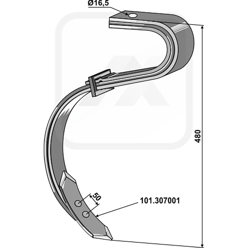 Landwirtschaft Bodenbearbeitung Grubber Schare & Leitbleche Zinken mit Schar - 2 1/2 Lagig Ventzki