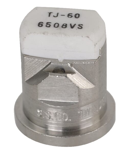 Doppelflachstrahldüse TJ 65° weiß V2A TJ606508VS