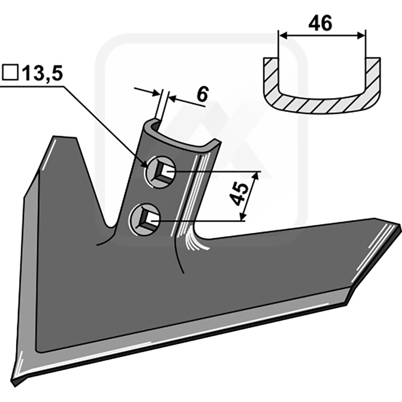 Landwirtschaft Bodenbearbeitung Grubber Schare & Leitbleche Gänsefussschar 280 x 6 John Deere|Case IH|Maschio | Gaspardo