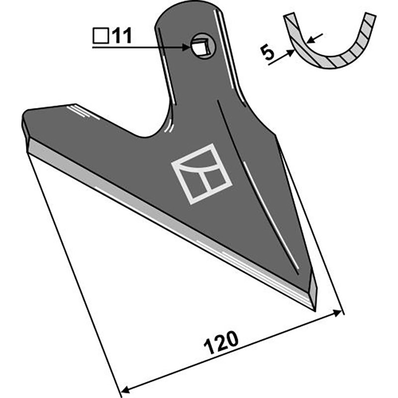 Landwirtschaft Bodenbearbeitung Grubber Schare & Leitbleche Hackschar - Halbschar gekröpft rechts Einböck