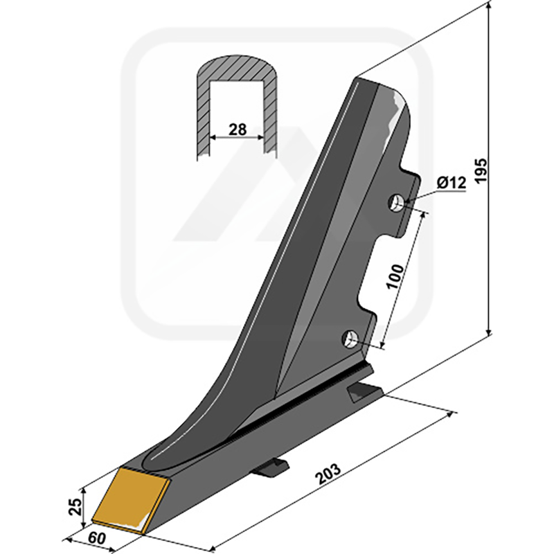 Landwirtschaft Bodenbearbeitung Grubber Schare & Leitbleche Scharspitze - Hartmetall Gregoire Besson