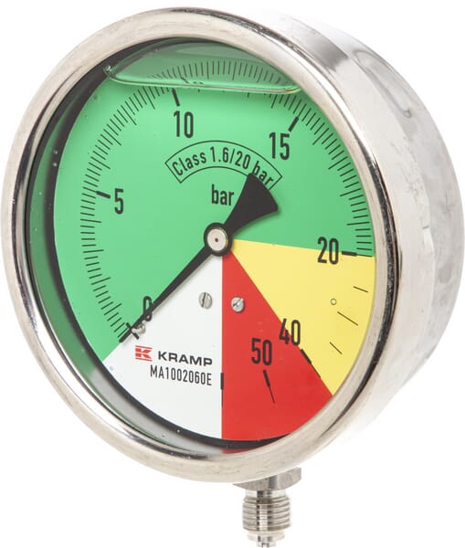 Manometer Ø100mm 0-20-40-60 1/4" BSP  Anschluss unten MA1002060E