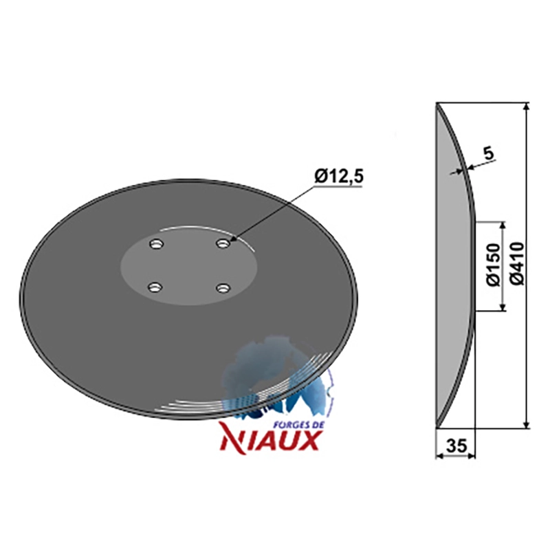 Landwirtschaft Bodenbearbeitung Scheibeneggen Scheibe mit flachem Ansatz glatt Niaux