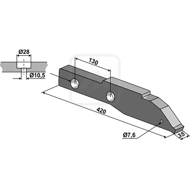 Landwirtschaft Bodenbearbeitung Grubber Schare & Leitbleche Scharfuss - rechts 