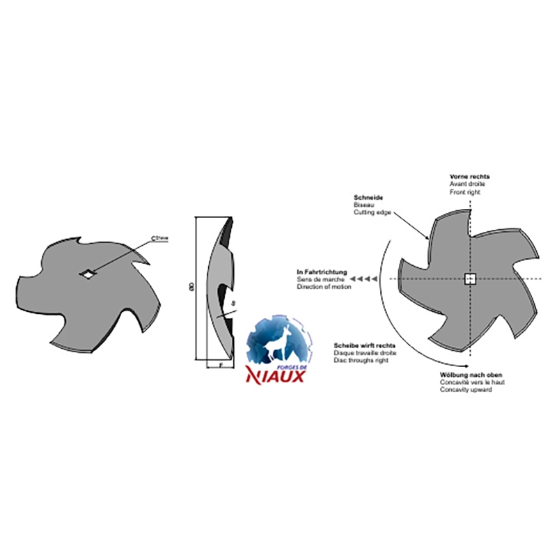 Landwirtschaft Bodenbearbeitung Scheibeneggen Messerscheibe gezackt Niaux