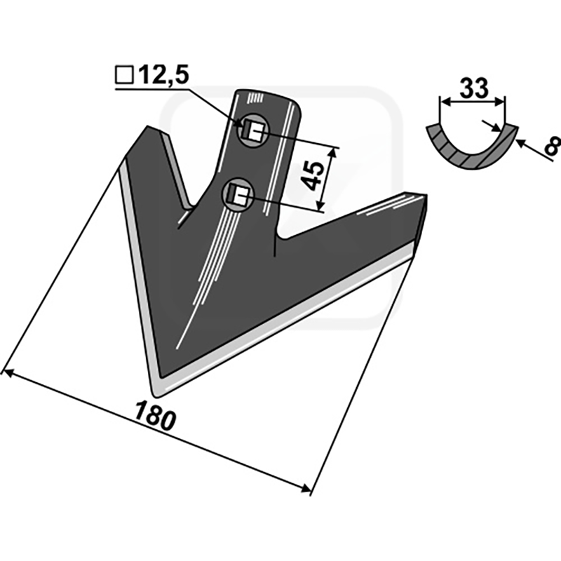 Landwirtschaft Bodenbearbeitung Grubber Schare & Leitbleche Gänsefussschar 180mm